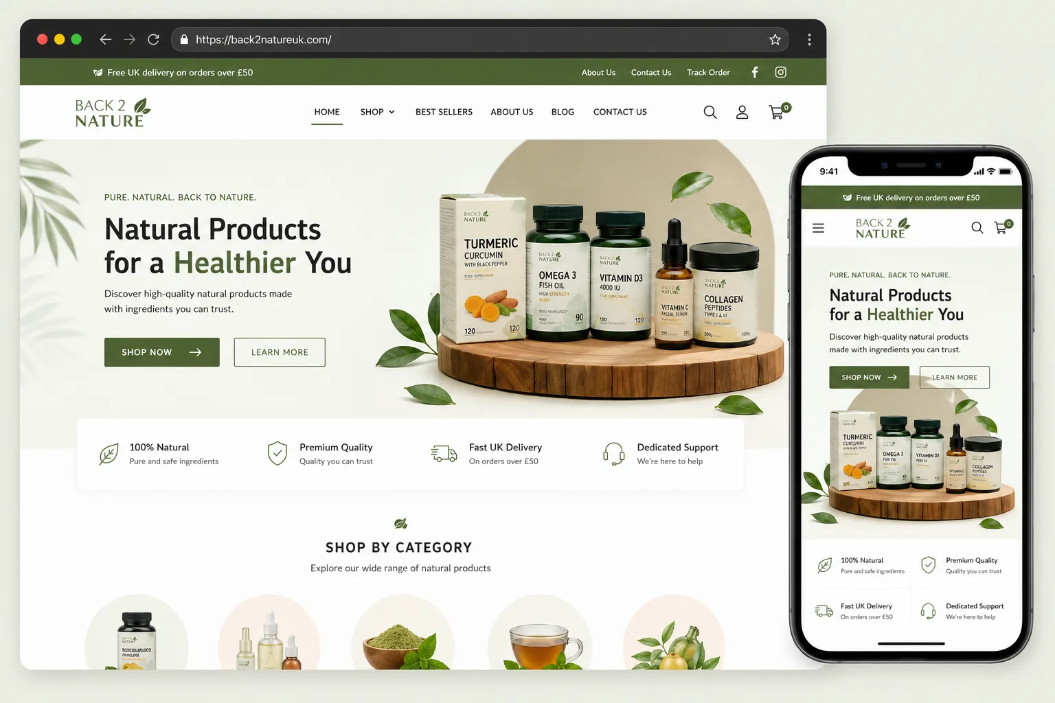 Back2Nature UK website project