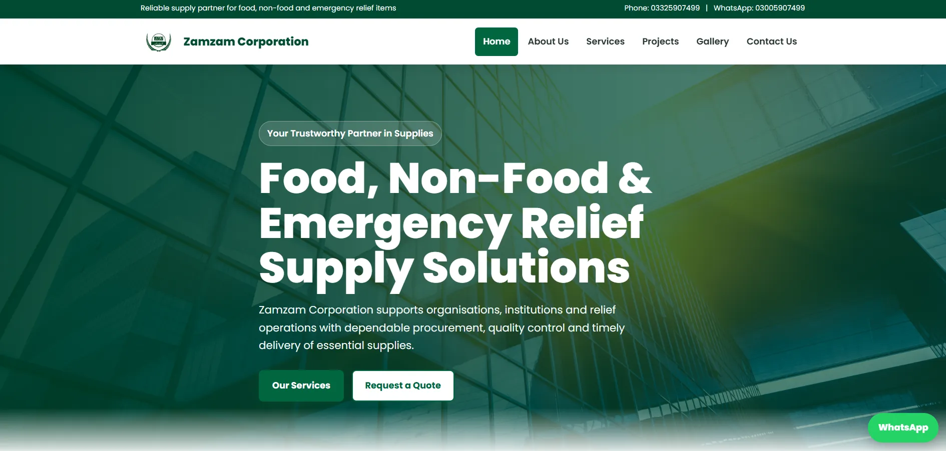 ZamZam Corporation website project
